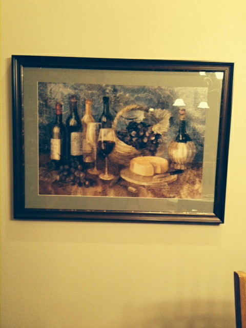 Custom framed wine picture
