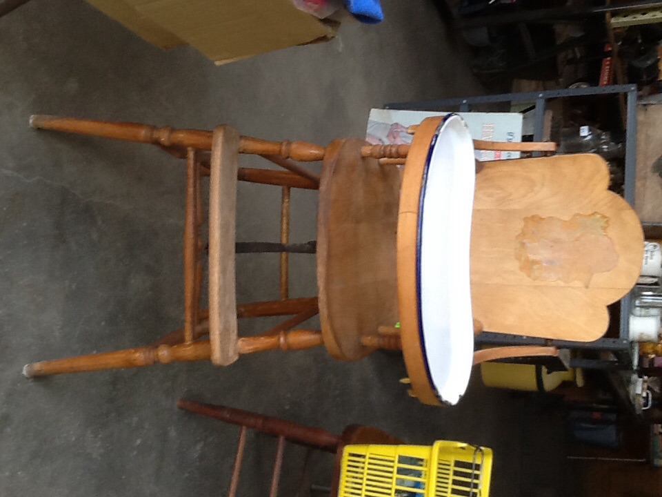 Antique wooden high chair in Pbutterfly's Garage Sale Chesterton, IN