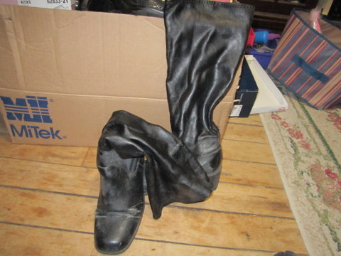Black Highlights Calf Boots