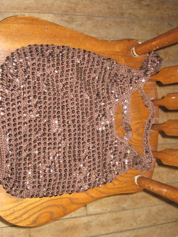 Brown Sequin String Bag