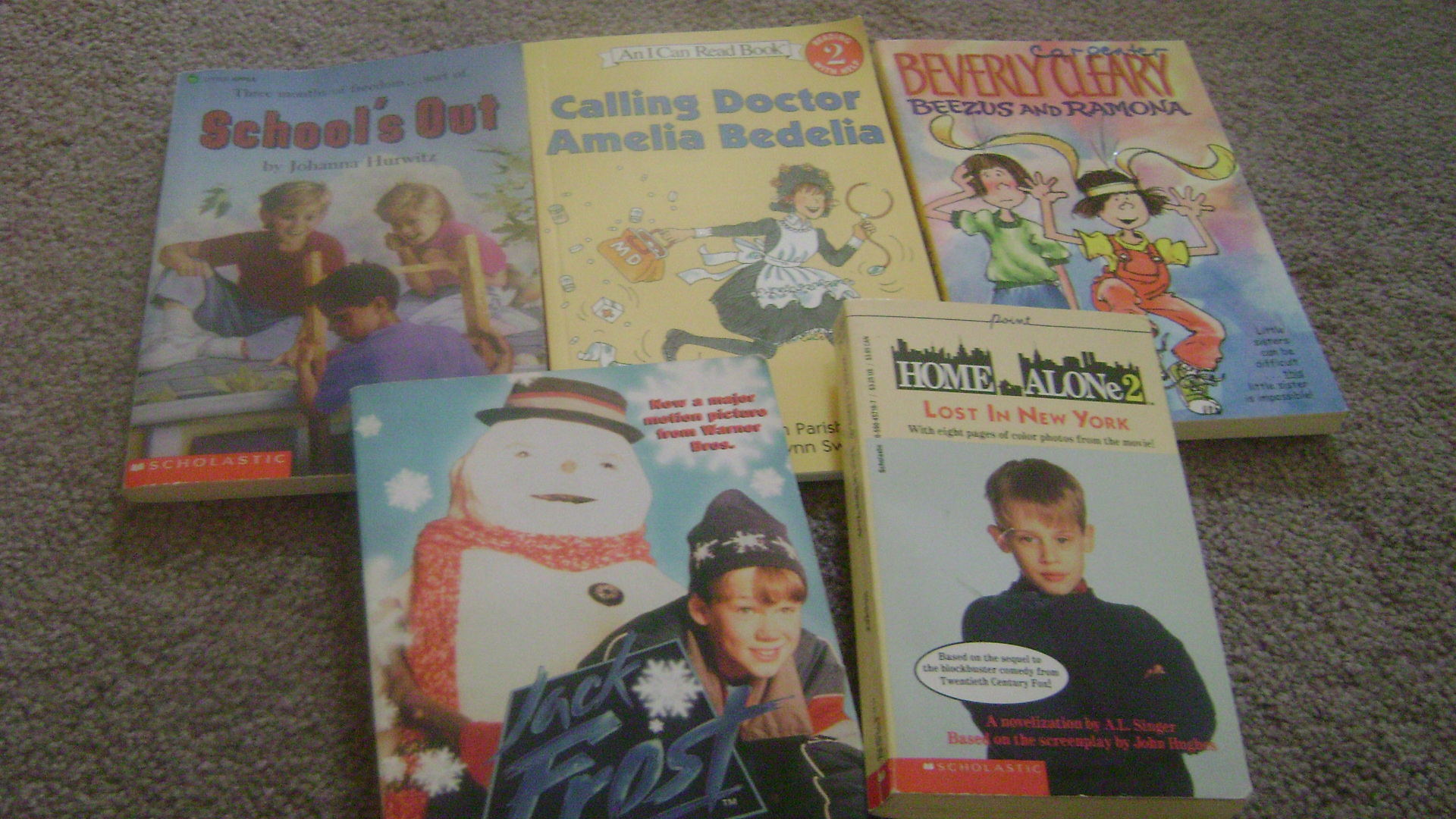 Five various children\'s (school age) books