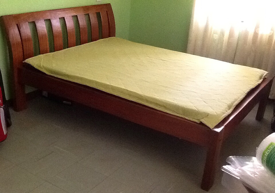 Standard size bed frame with new mattress