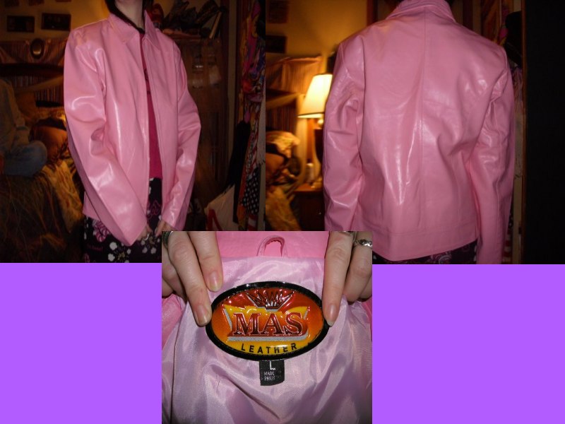 "MAS" Scooter Jacket in Pink Leather S-Large