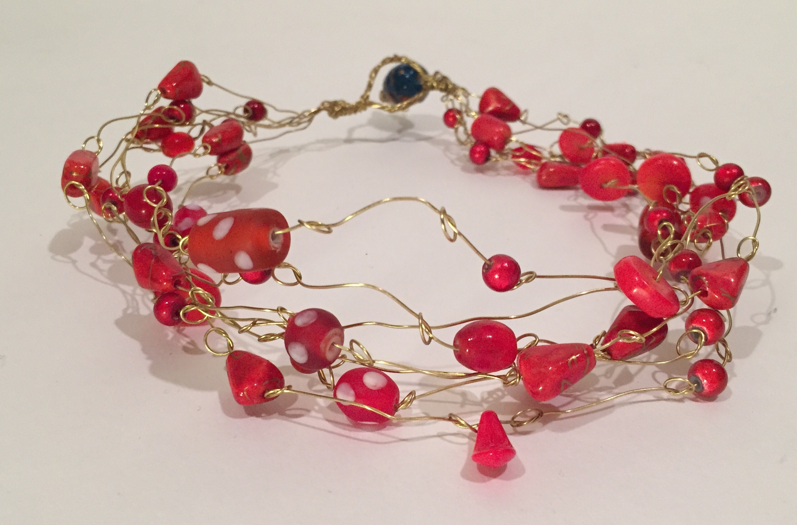 Red & Gold Coral Necklace