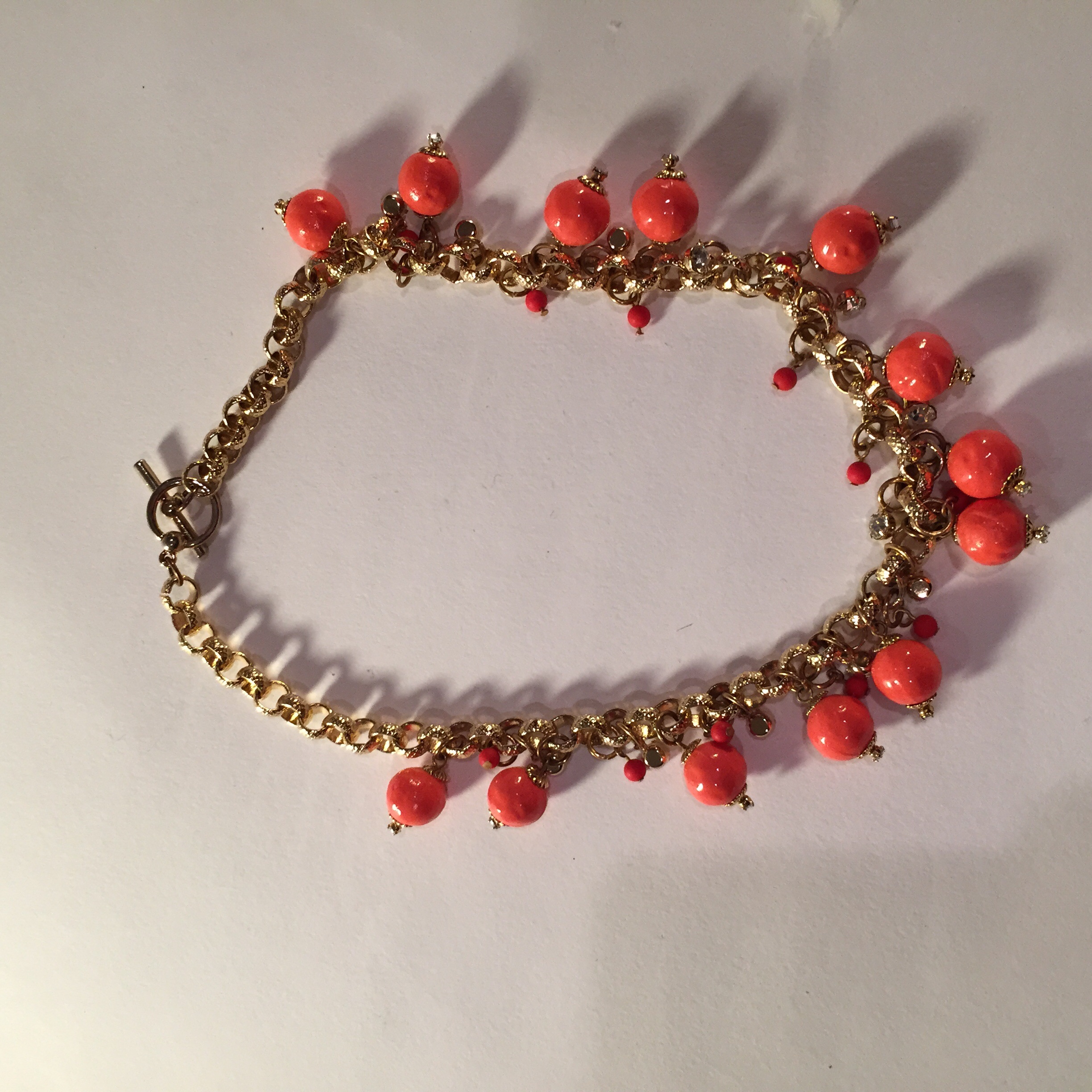 Coral Colored Bauble Choker