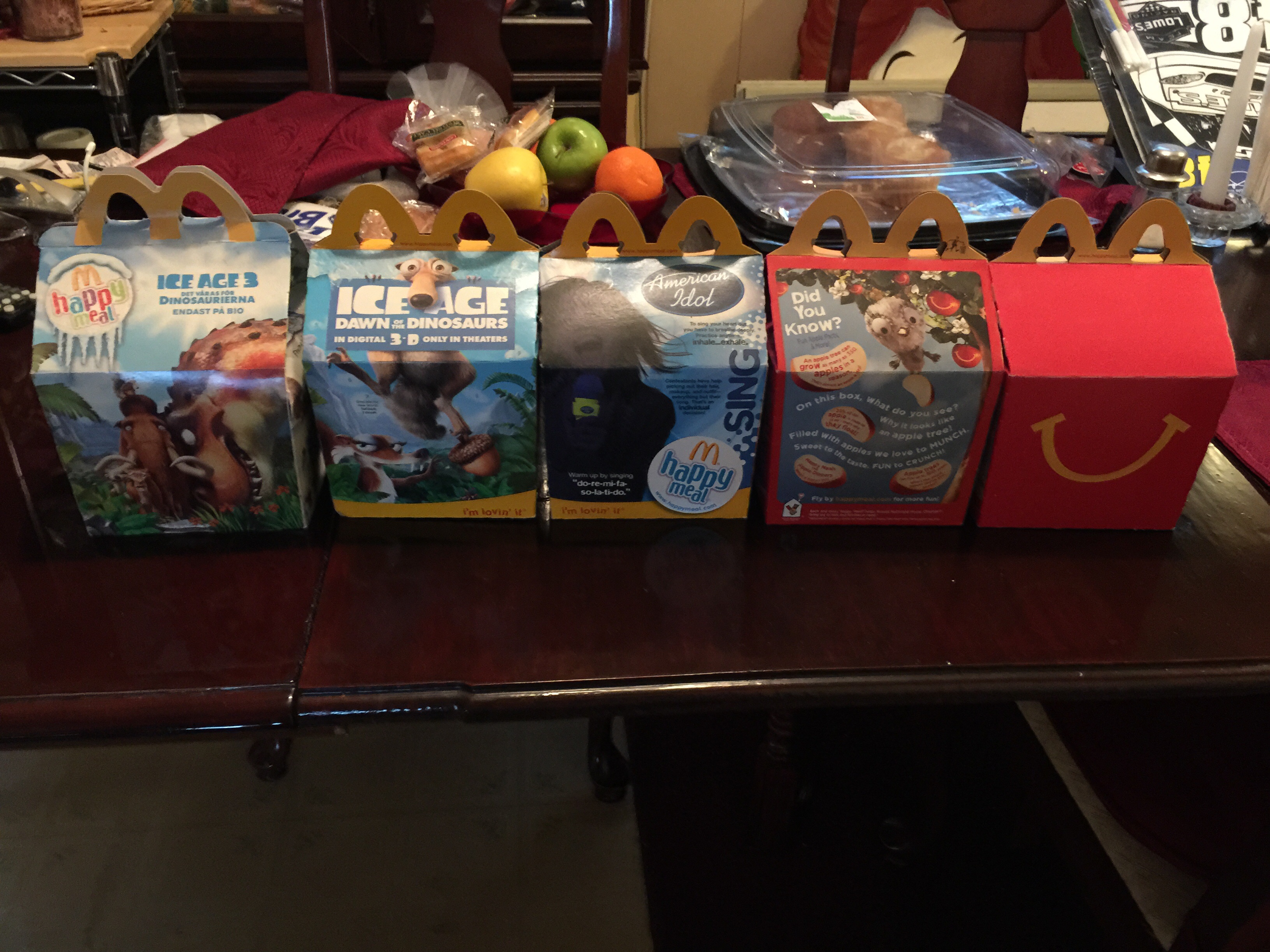 McDonald\'s happy meal boxes