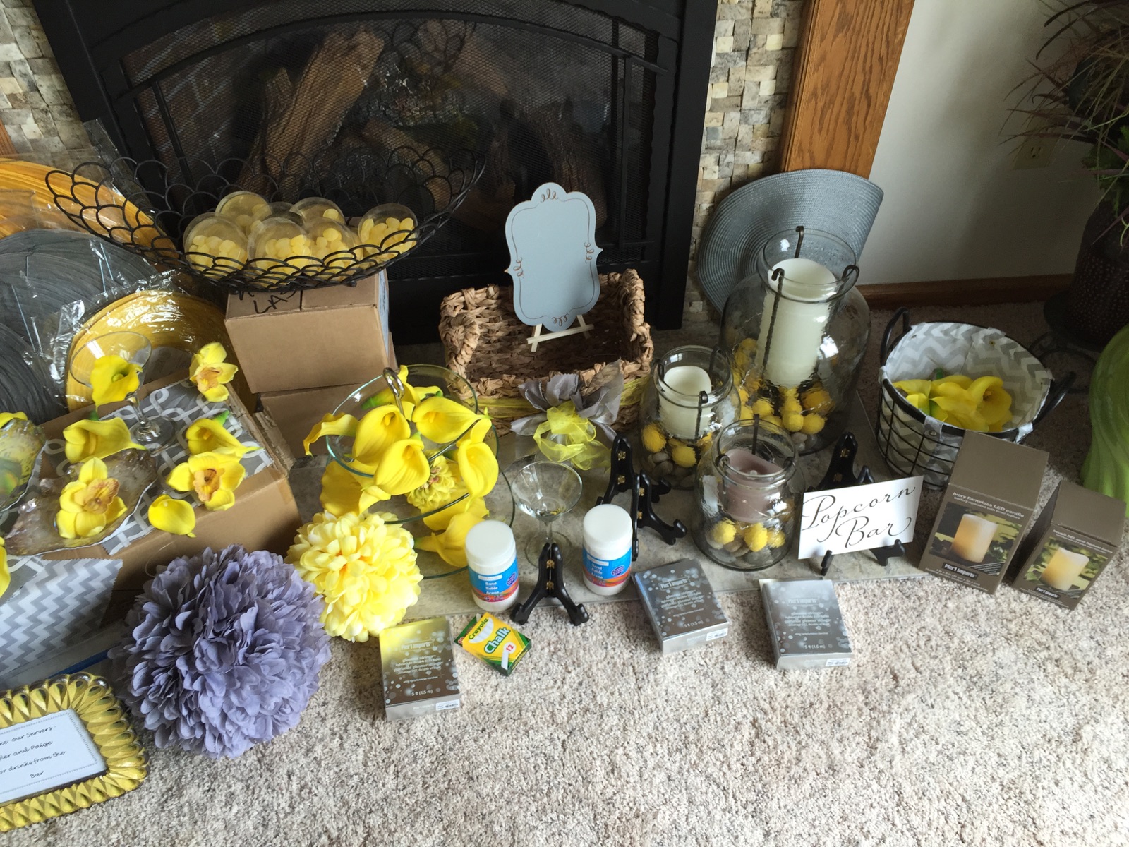 Yellow and Gray Wedding/Occasion decorations