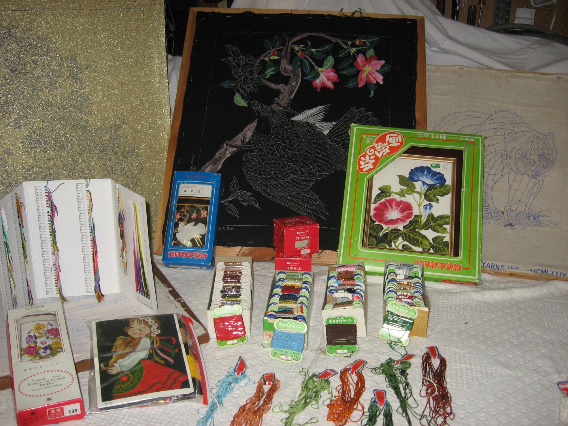 Japanese \"Bunka\" embroidery kits, supplies & frames