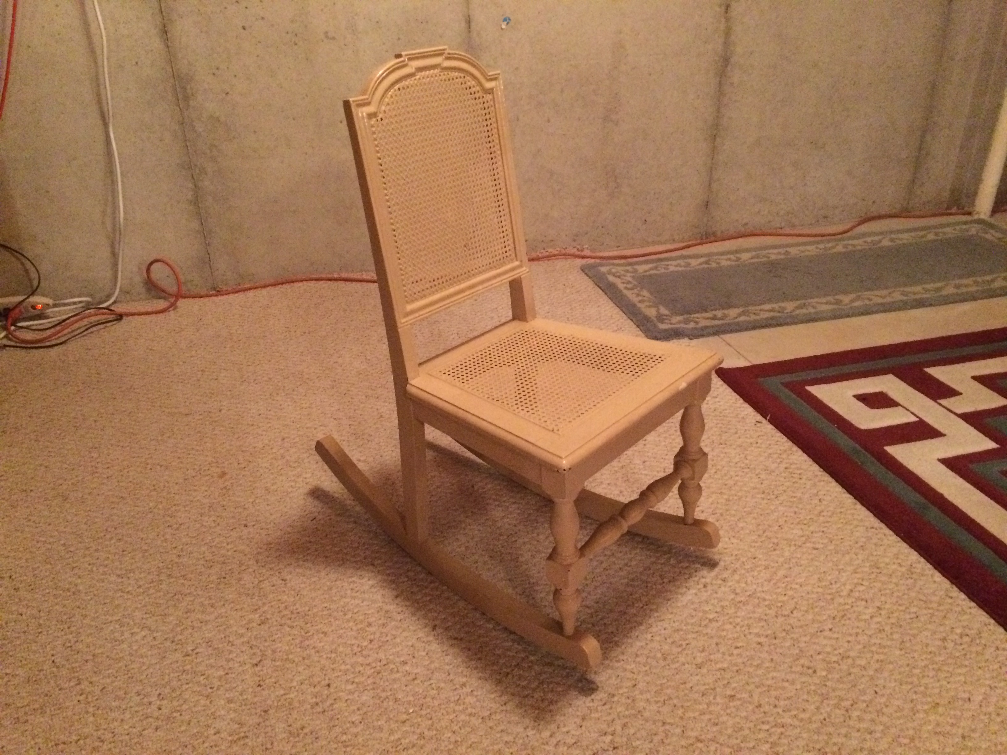 Rocking chair, child\'s, w/caned back & seat