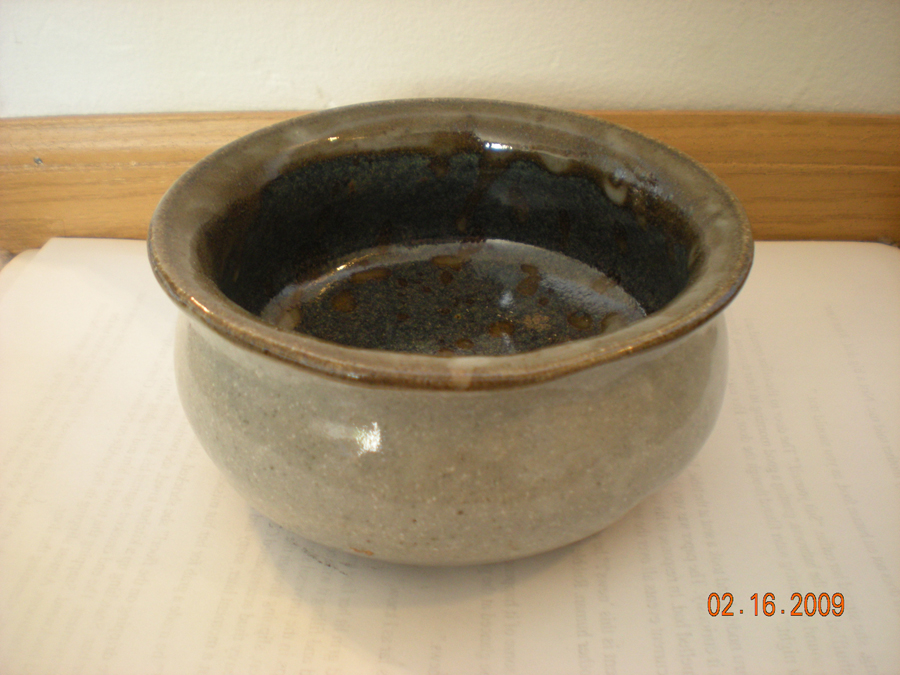 Gray/Blue Hand-thrown and glazed ceramic bowl