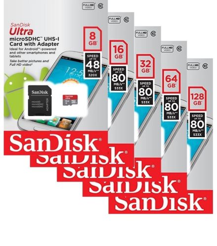 Brand New 64 GB SanDisk Ultra Micro SDHC-UHS