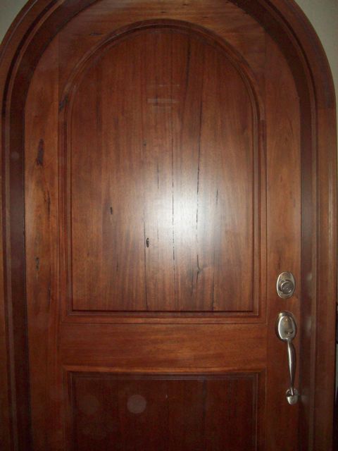 3\' Arched mahogany exterior door