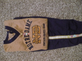 Customized Girls Notre Dame outfit (6/9 months)