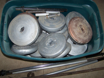 Free Weights with Assorted bars and clamps