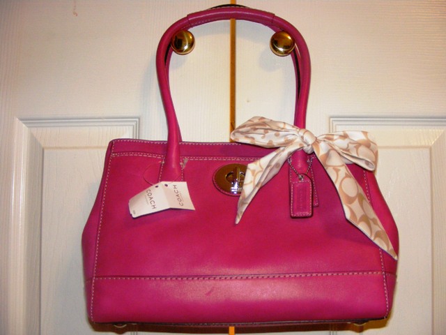 NWT --Pink Leather Coach Purse