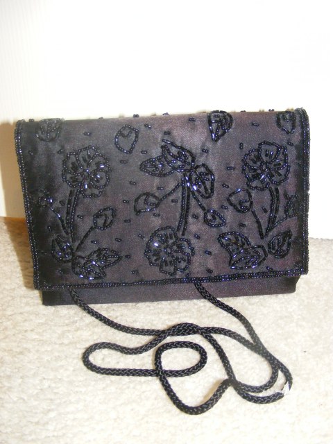 Black Clutch with Beading