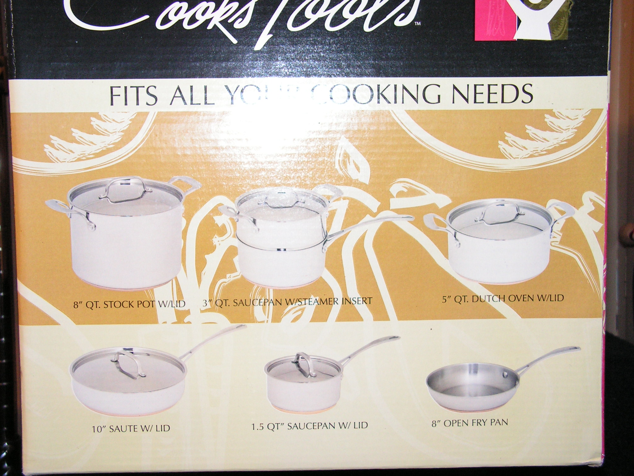 12 Pcs. Pots and Pan set, Stainless-Copper Clad Cookware