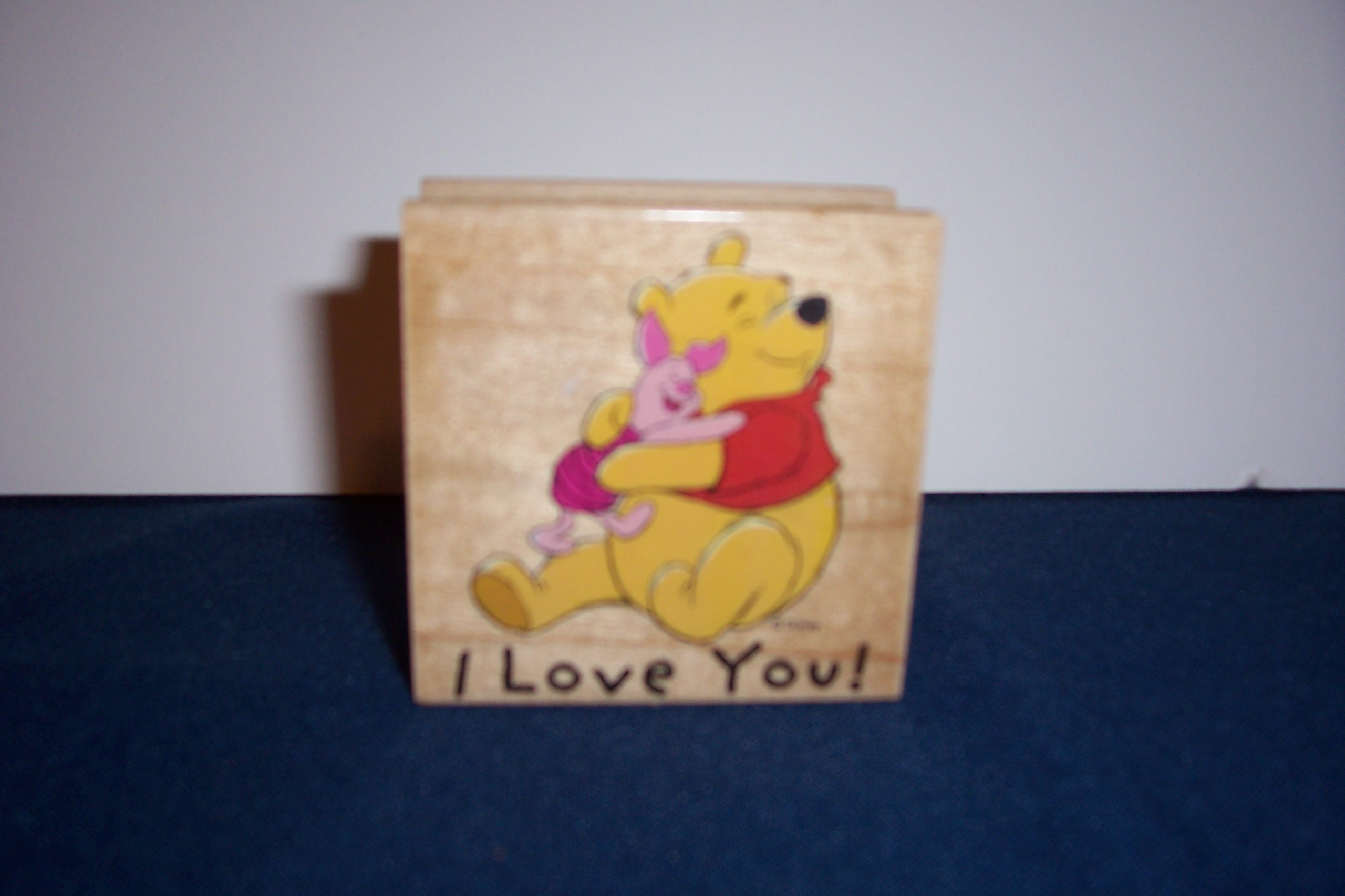 Winnie the Pooh and Piglet wood mounted rubber stamp