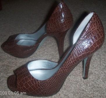 Brown Croc High Heels