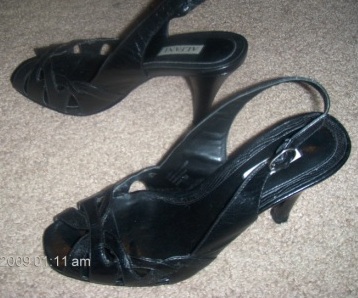 Black Peep-Toe Heels