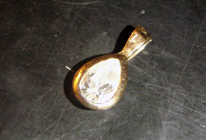 Cubic Zirconium Pendant in Gold setting