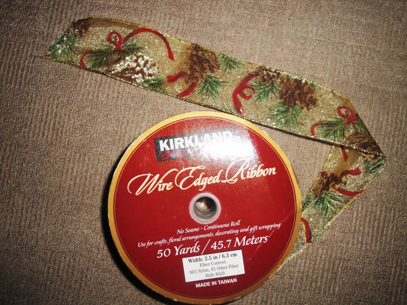 Christmas Wire-edged Ribbon - approx 40 yards/meters