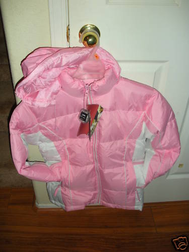 (NEW) With tags Pink/White Down women\'s Jacket