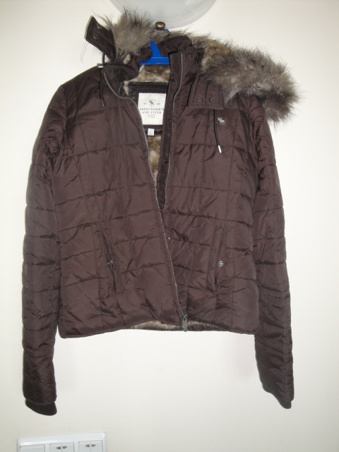 Womens Brown Down Coat Size M Abercombie and Fitch