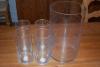 Set of 5 cylindrical glass containers
