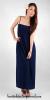 Pleated Bustier Maxi in Navy Blue