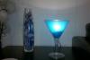 Blue Martini Glass Accent Lamp