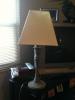 1 pair of Grey Lamps, Wood with Grey Wash Lamps & White Shade