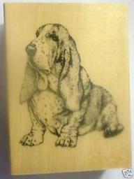 Wooden Rubber Dog Stamp 