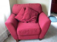 Loveseat and Oversized Chair (Red)