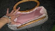 Woven in Japan, w. wooden handle purse; Great condition!