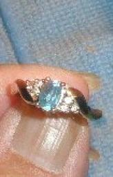 Blue Topaz and diamonds
