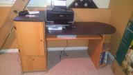 Professional desk with file drawer and shelves