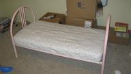 pink toddler bed with mattress