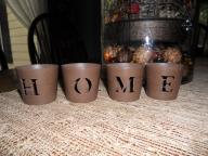 Metal HOME Votive Candle Holders