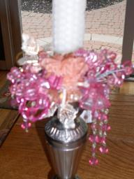 Pink Beaded Vintage Candle/Napkin rings