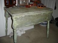 Green painted table