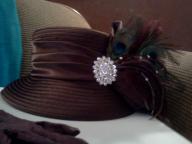 Chocolate real peacock feathered ladys dress suit hat