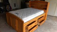 Full size Captain Bed and Pillow top mattress