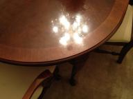 Dining Room Table, Bassett Cherry, Double Leaf, 6 matching Chairs