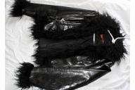 faux fur and patent leather jacket by Jennifer J size M