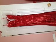 Red sequence prom dress