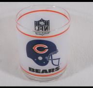 CHICAGO BEARS NFL Football Collectors Item (Mobil) frosted glass