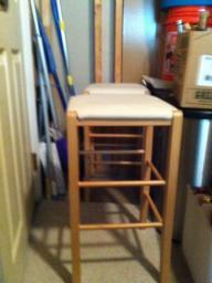 Two Cream Colored Made in Italy Counter Height Stools