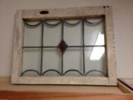 2 antique stain glass windows
