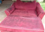 Red Suede Love Seat